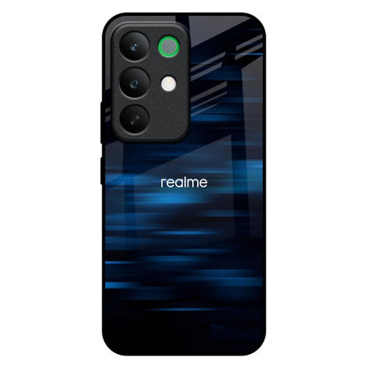 Blue Rough Abstract Realme C85 5G Glass Back Cover Online