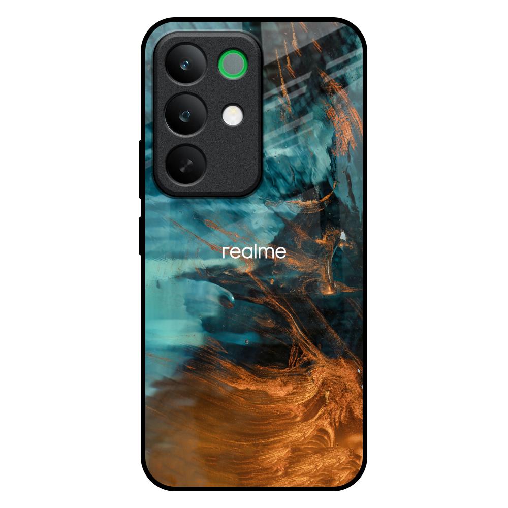 Golden Splash Realme C85 5G Glass Back Cover Online
