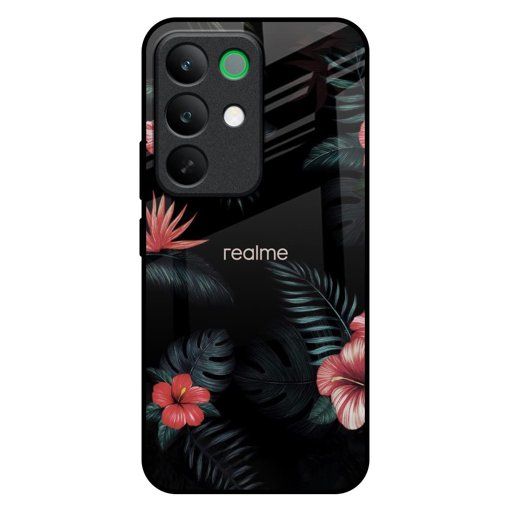Tropical Art Flower Realme C85 5G Glass Back Cover Online