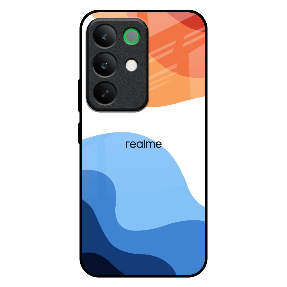 Wavy Color Pattern Realme C85 5G Glass Back Cover Online