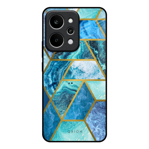 Turquoise Geometrical Marble Realme P4 Power 5G Glass Back Cover Online