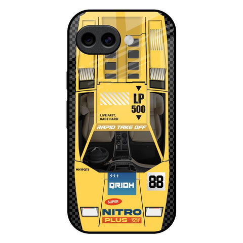 Yellow Racing Car Google Pixel 10A 5G Glass Back Cover Online