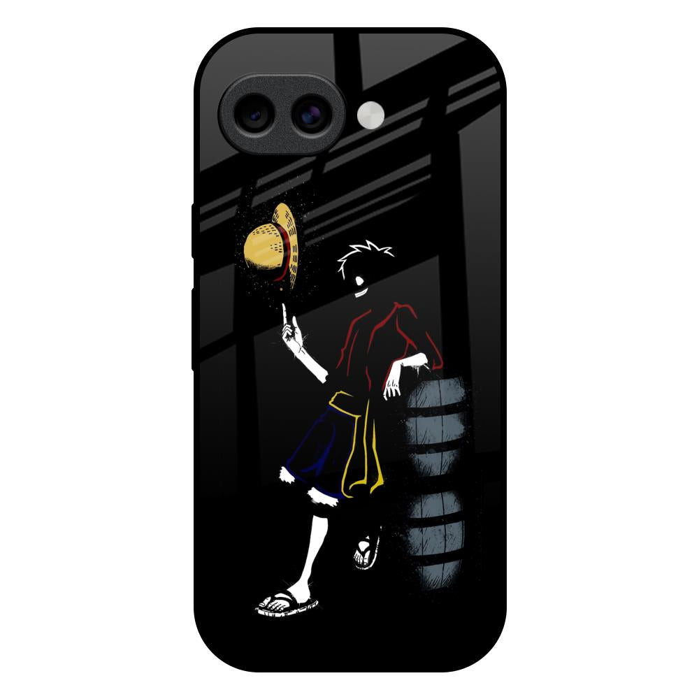 Luffy Line Art Google Pixel 10A 5G Glass Back Cover Online
