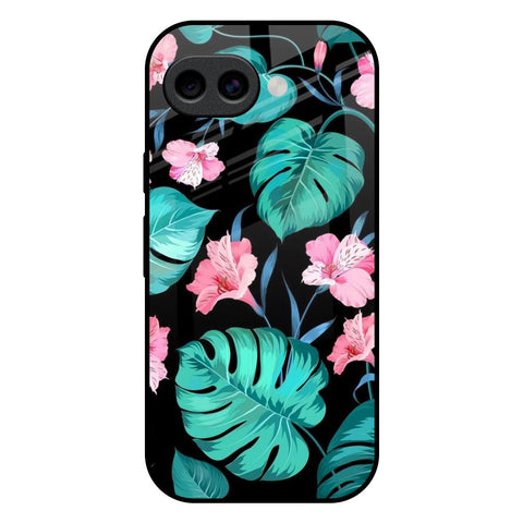 Tropical Leaves & Pink Flowers Google Pixel 10A 5G Glass Back Cover Online