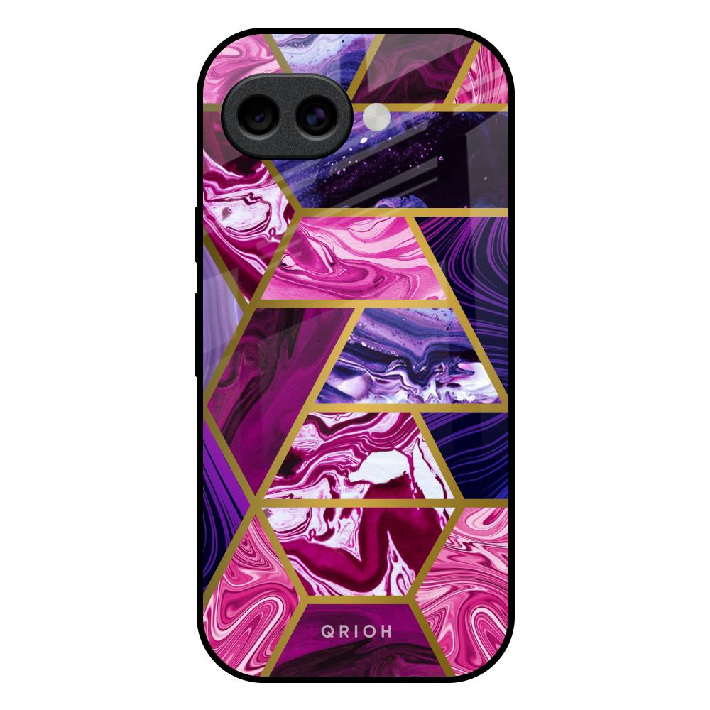 Electroplated Geometric Marble Google Pixel 10A 5G Glass Back Cover Online