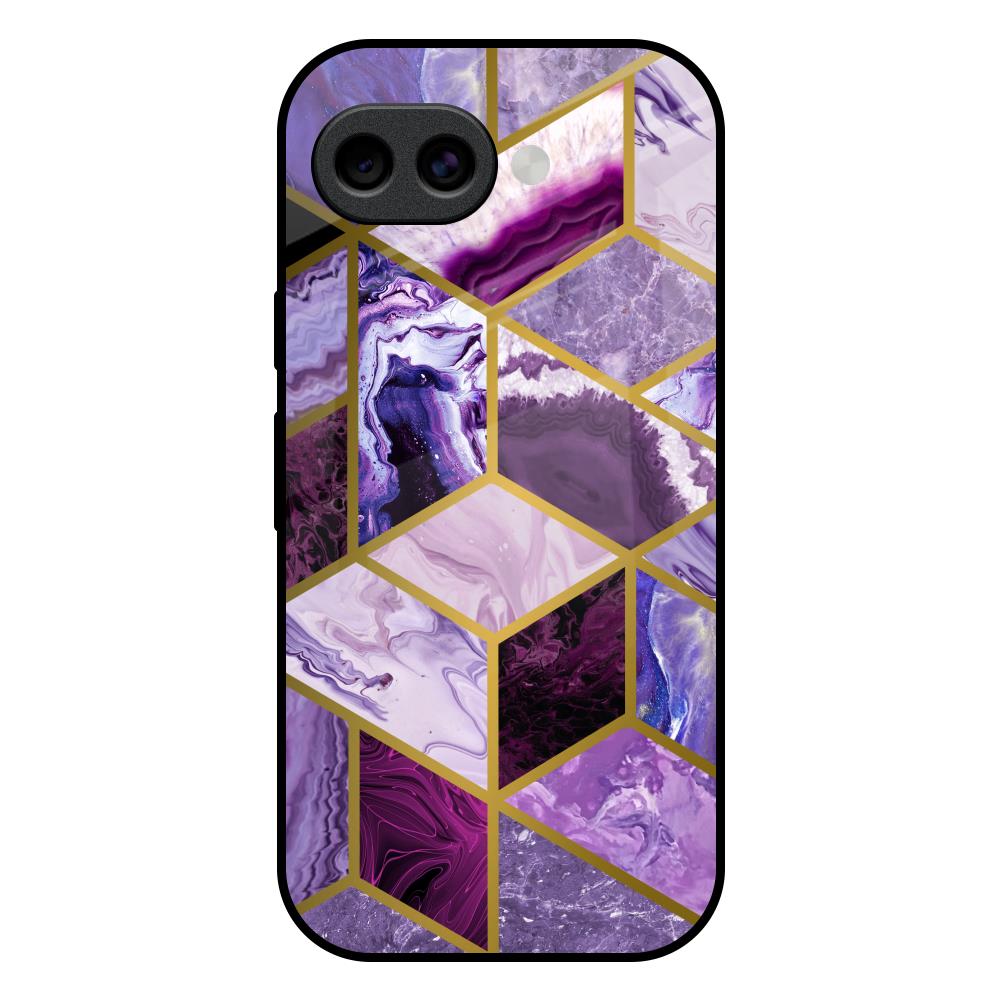 Purple Rhombus Marble Google Pixel 10A 5G Glass Back Cover Online