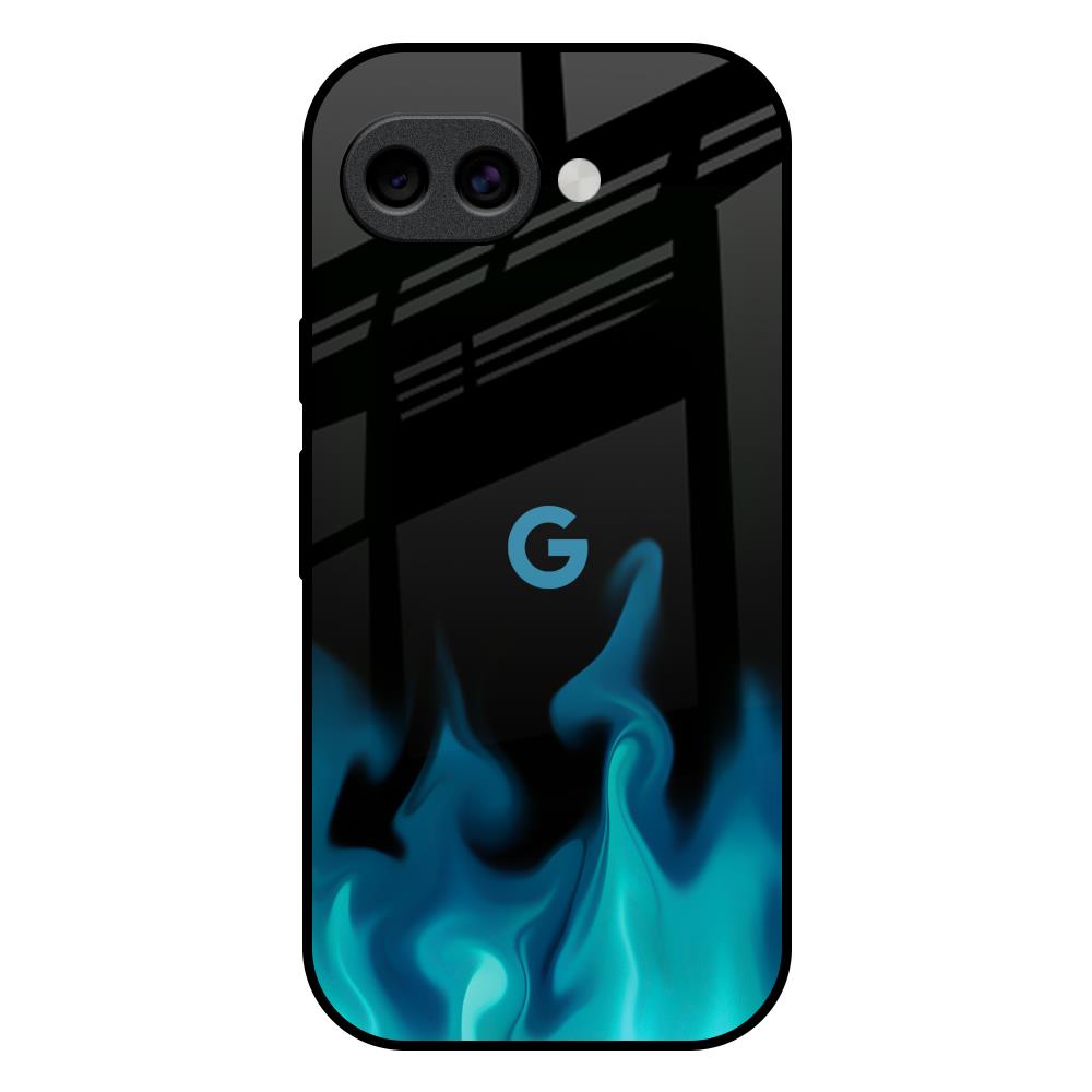 Teal Flames Google Pixel 10A 5G Glass Back Cover Online
