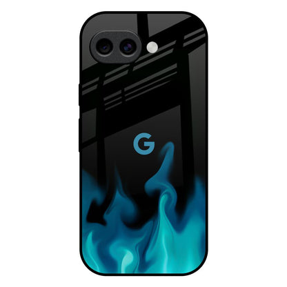 Teal Flames Google Pixel 10A 5G Glass Back Cover Online
