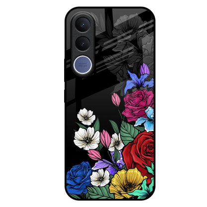 Rose Flower Bunch Art Vivo V70 FE 5G Glass Back Cover Online