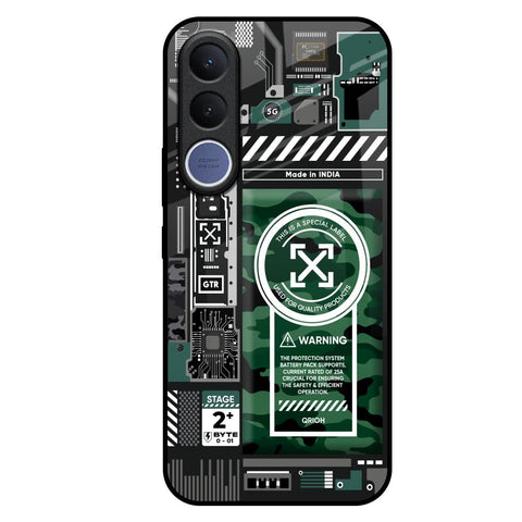 Green Camo Circuit Vivo V70 FE 5G Glass Back Cover Online