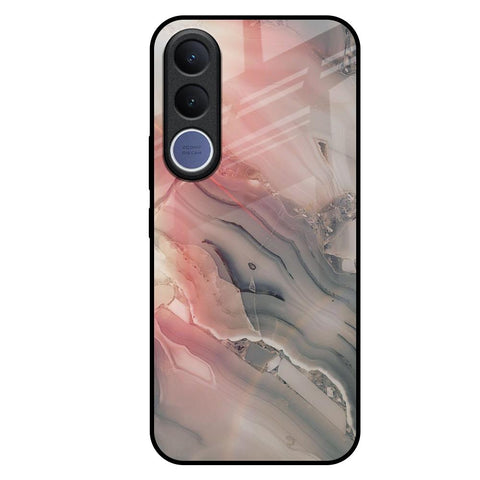 Pink And Grey Marble Vivo V70 FE 5G Glass Back Cover Online
