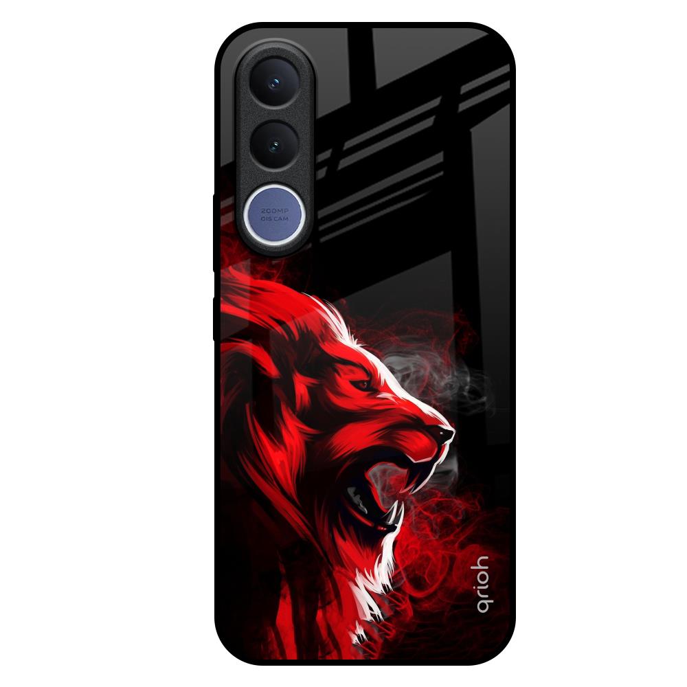 Red Angry Lion Vivo V70 FE 5G Glass Back Cover Online