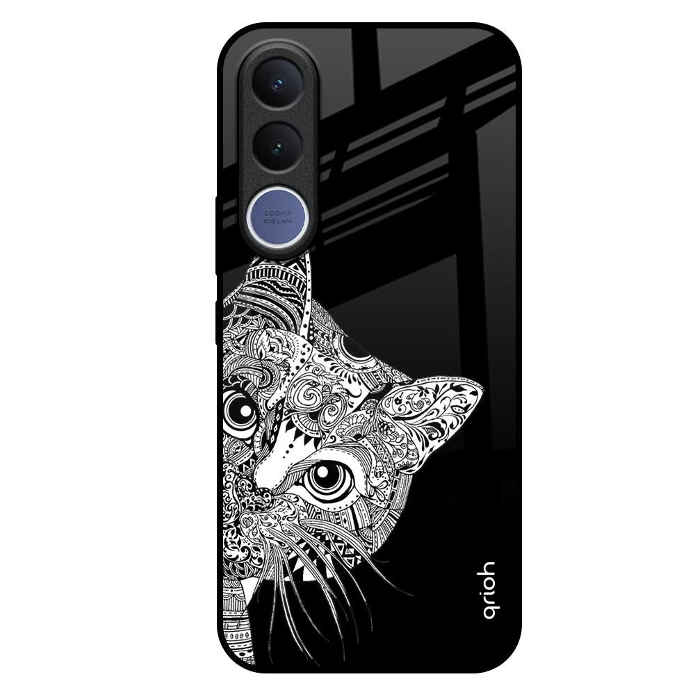 Kitten Mandala Vivo V70 FE 5G Glass Back Cover Online
