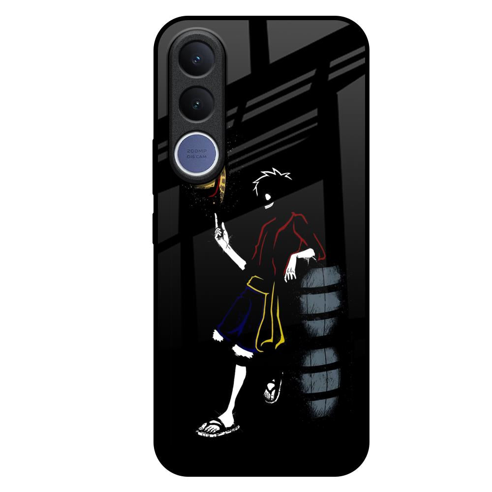 Luffy Line Art Vivo V70 FE 5G Glass Back Cover Online