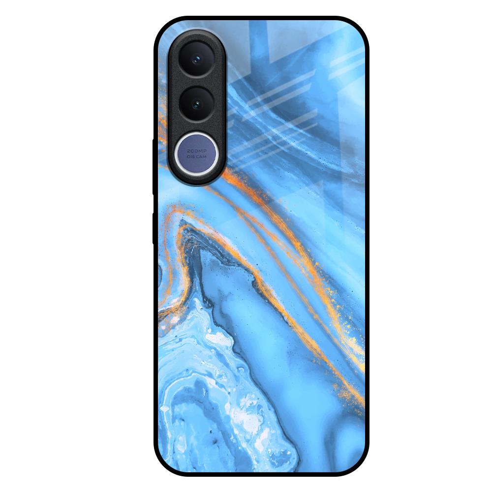 Vibrant Blue Marble Vivo V70 FE 5G Glass Back Cover Online