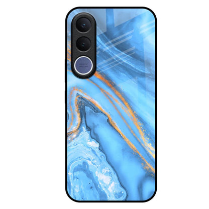 Vibrant Blue Marble Vivo V70 FE 5G Glass Back Cover Online