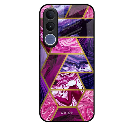 Electroplated Geometric Marble Vivo V70 FE 5G Glass Back Cover Online