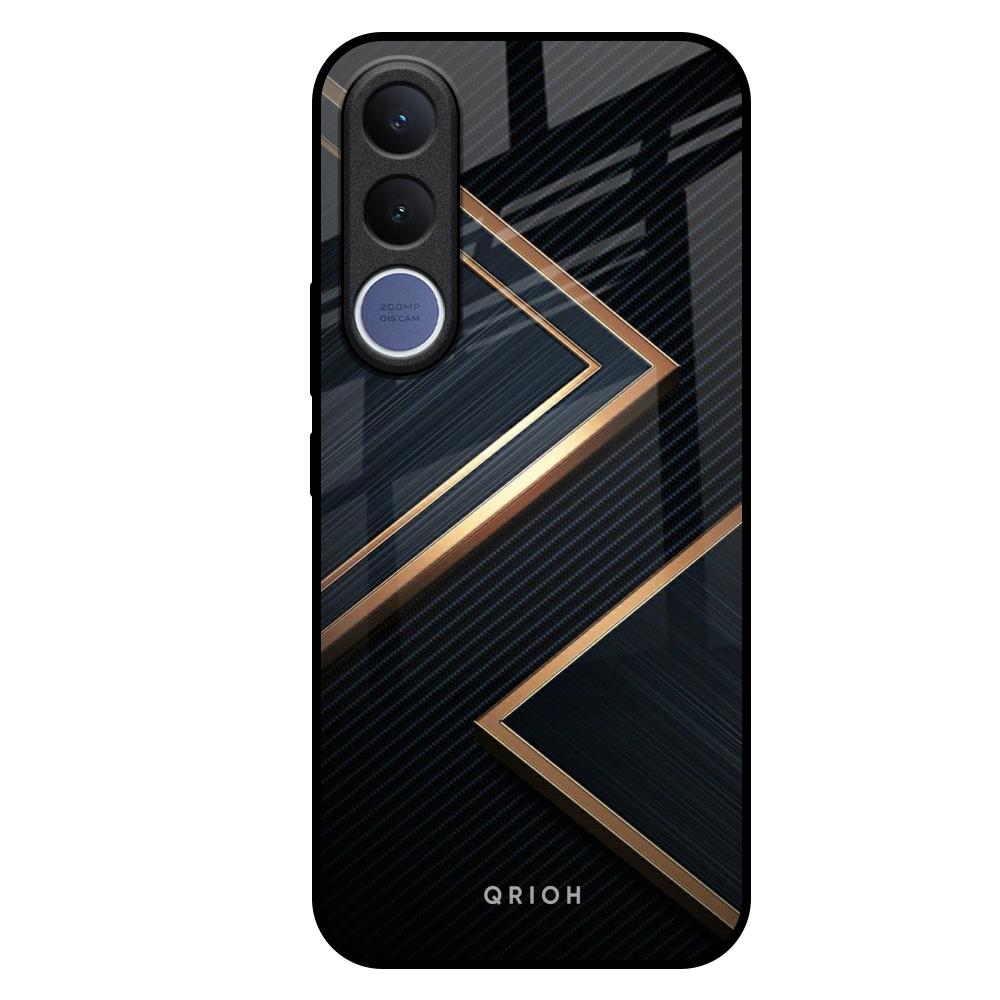 Sleek Golden & Navy Vivo V70 FE 5G Glass Back Cover Online