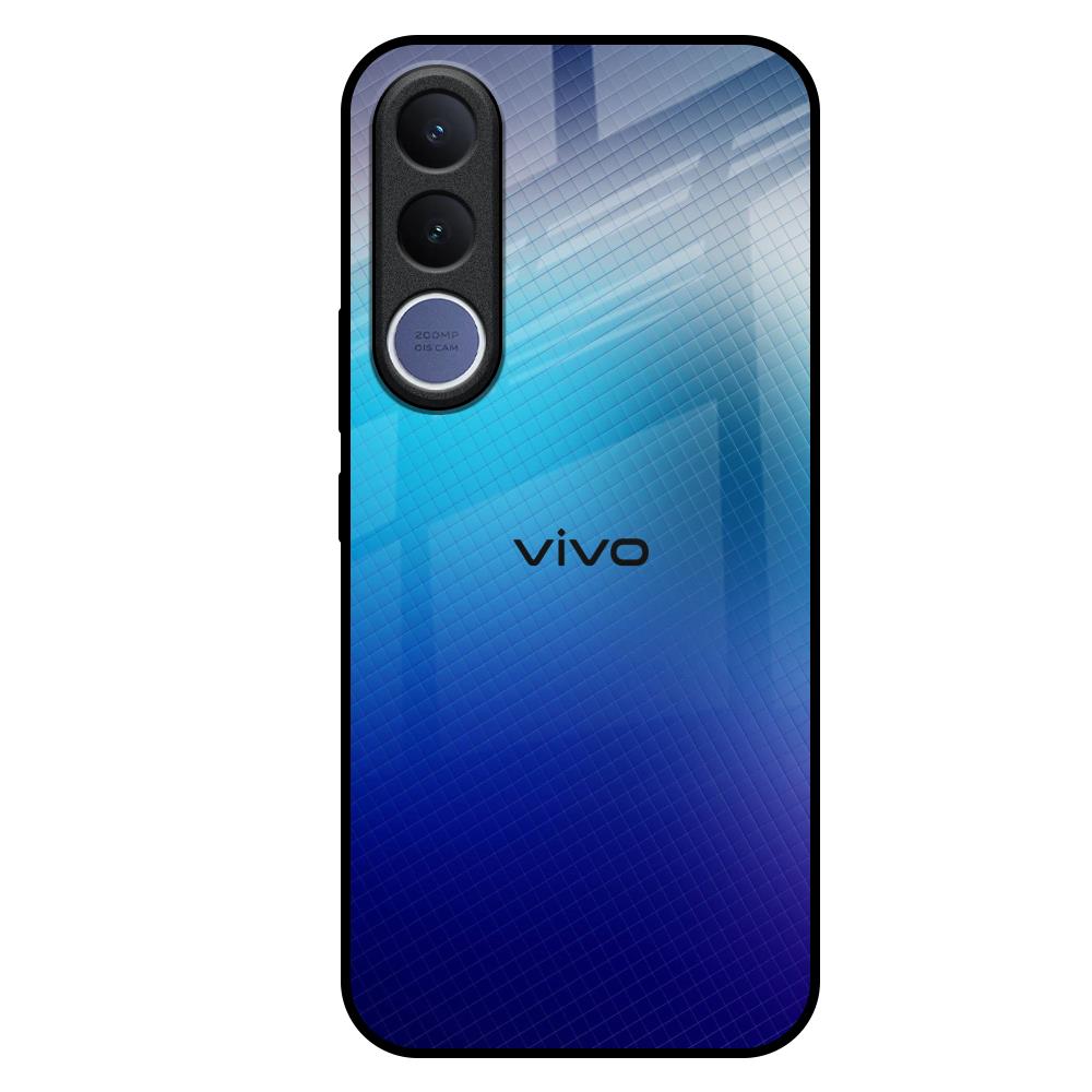Blue Rhombus Pattern Vivo V70 FE 5G Glass Back Cover Online