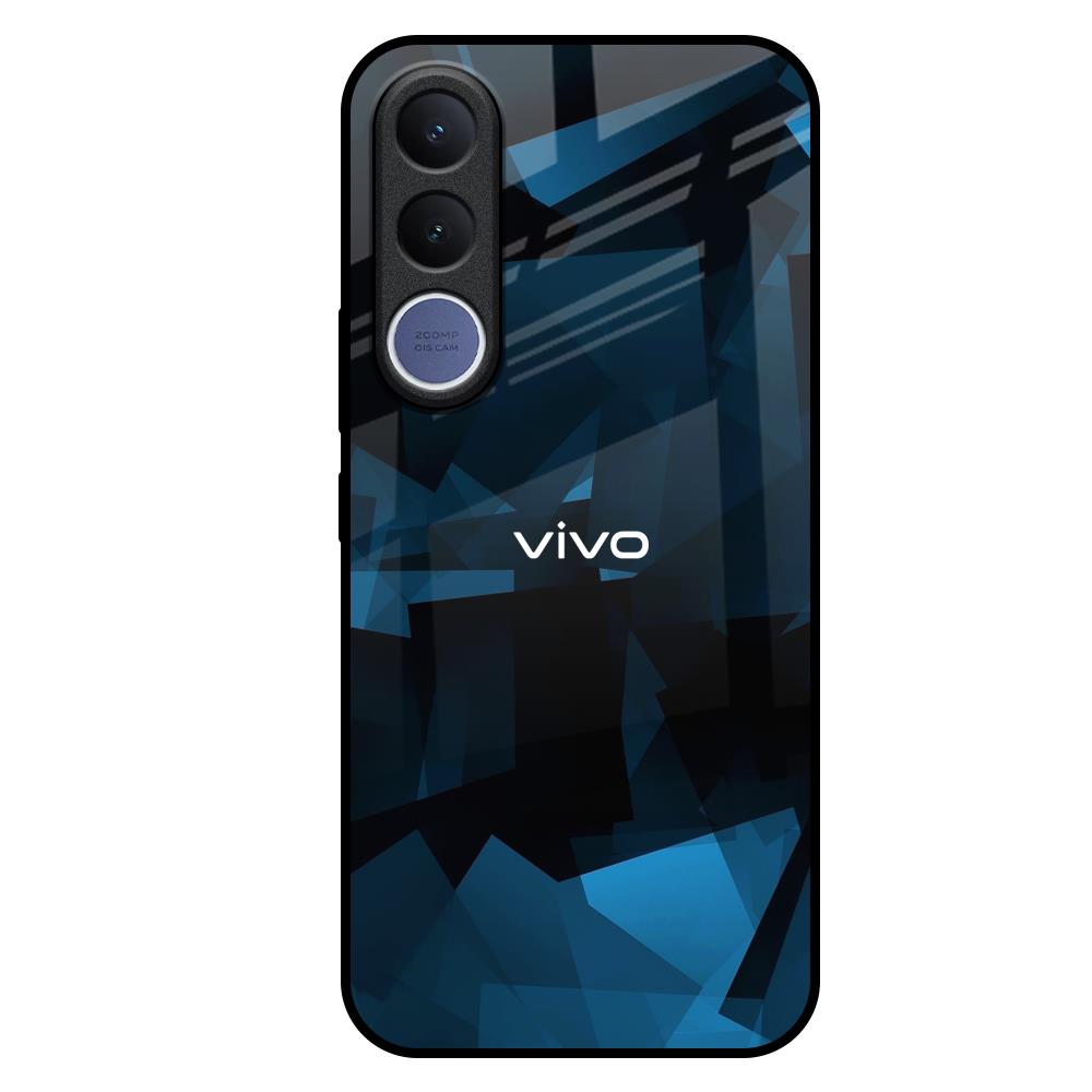 Polygonal Blue Box Vivo V70 FE 5G Glass Back Cover Online