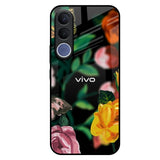 Flowers & Butterfly Vivo V70 FE 5G Glass Back Cover Online