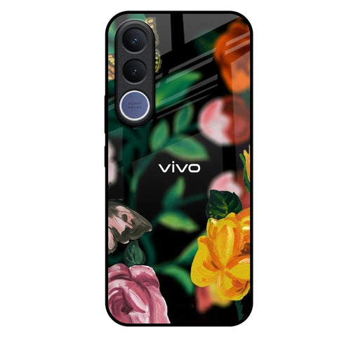Flowers & Butterfly Vivo V70 FE 5G Glass Back Cover Online