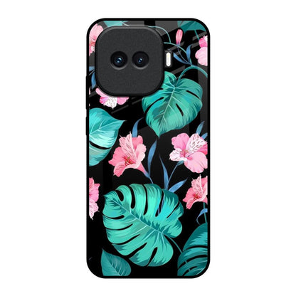 Tropical Leaves & Pink Flowers iQOO 15R 5G Glass Back Cover Online