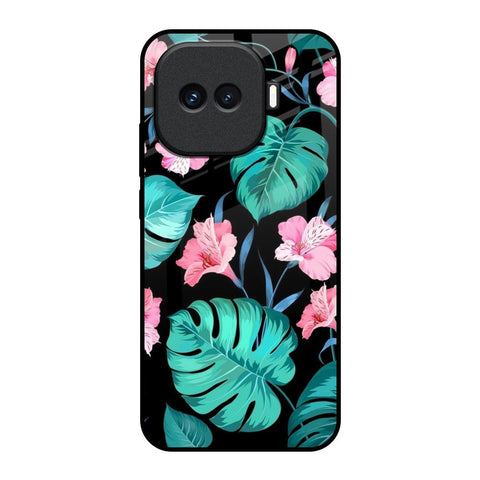 Tropical Leaves & Pink Flowers iQOO 15R 5G Glass Back Cover Online
