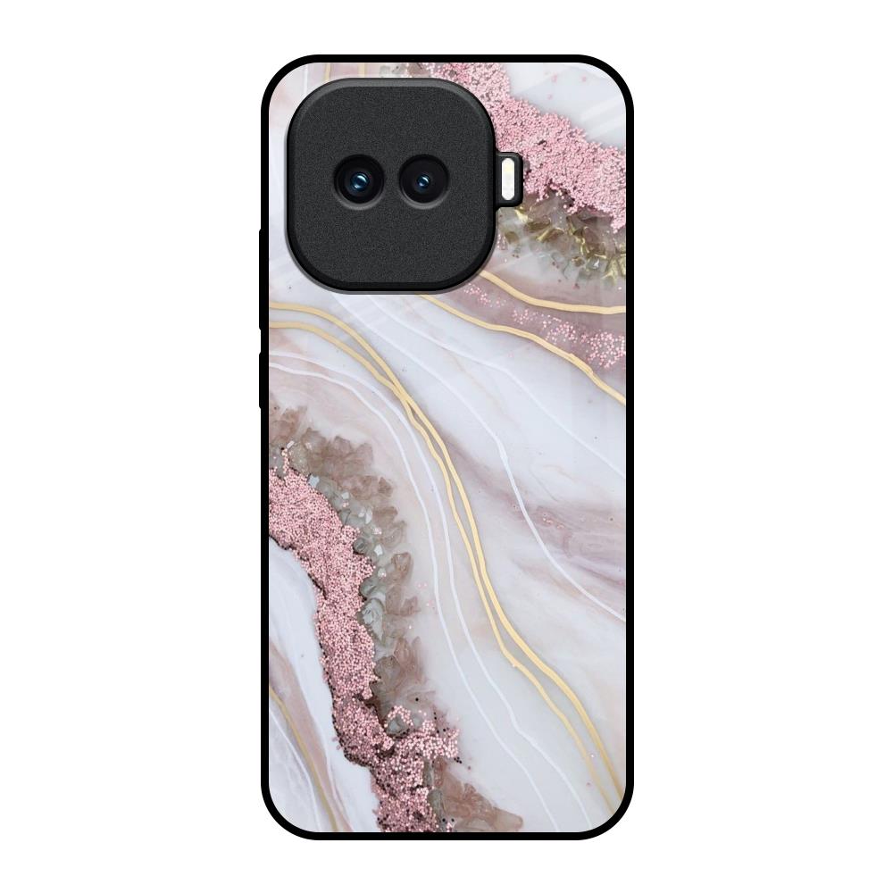Pink & Gold Gllitter Marble iQOO 15R 5G Glass Back Cover Online