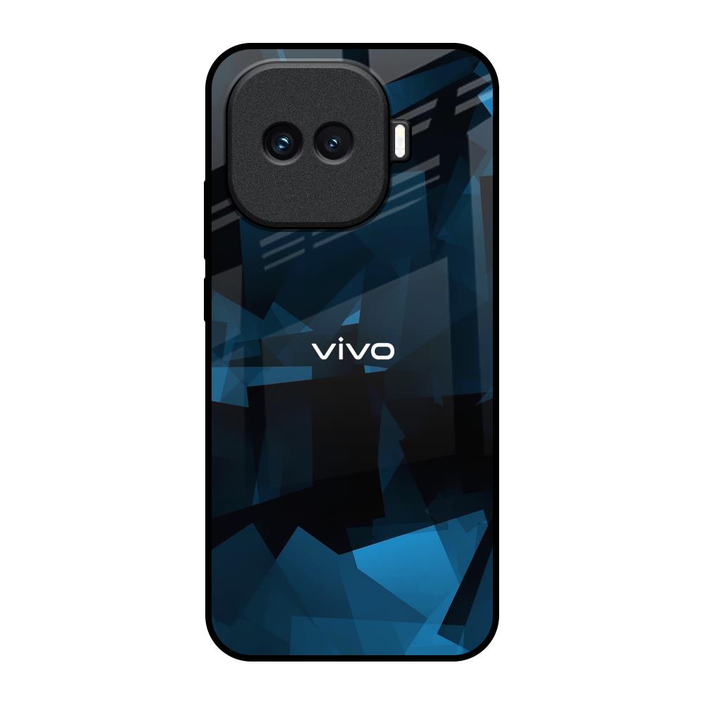 Polygonal Blue Box iQOO 15R 5G Glass Back Cover Online