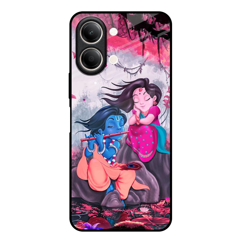 Radha Krishna Art Vivo Y21 5G Glass Back Cover Online