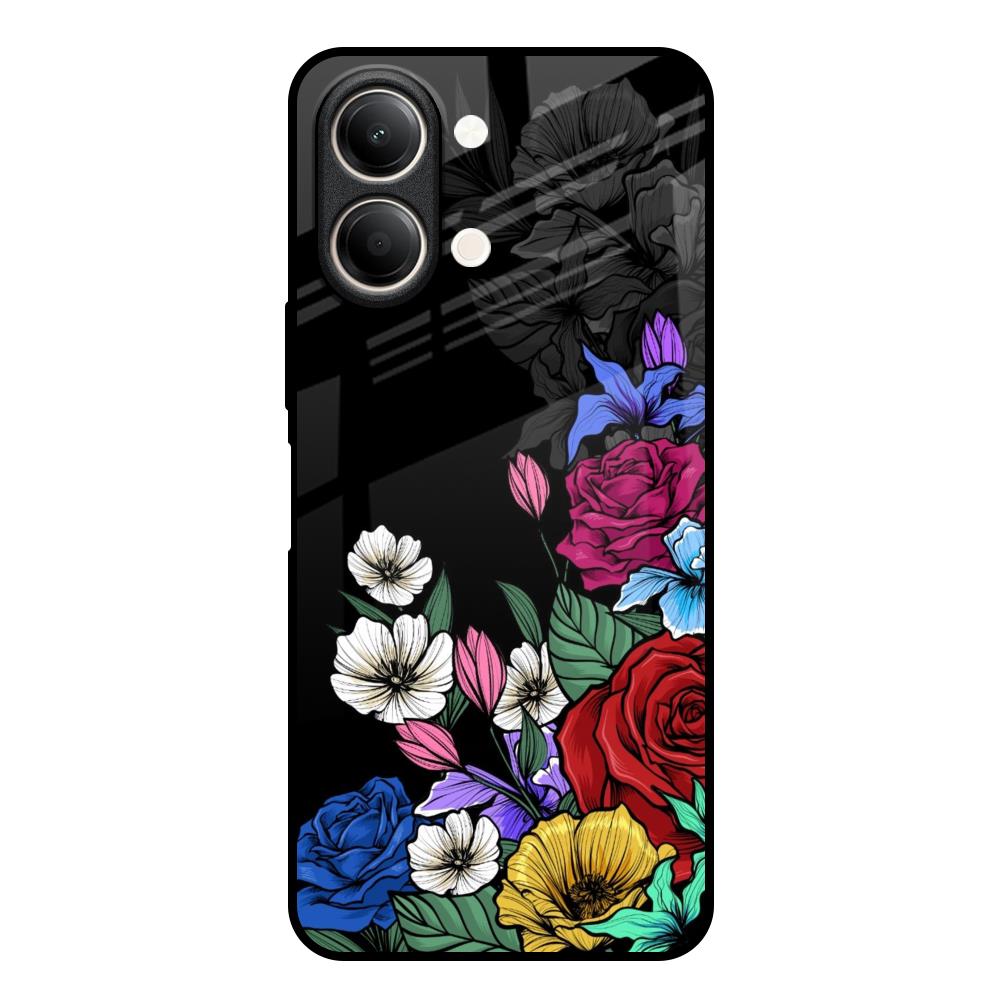 Rose Flower Bunch Art Vivo Y21 5G Glass Back Cover Online
