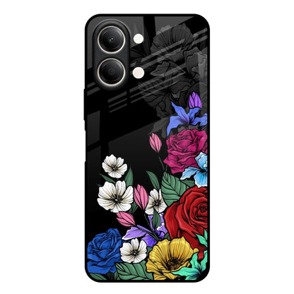 Rose Flower Bunch Art Vivo Y21 5G Glass Back Cover Online
