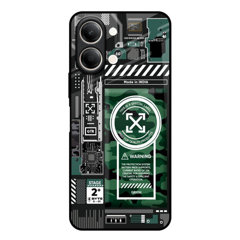 Green Camo Circuit Vivo Y21 5G Glass Back Cover Online