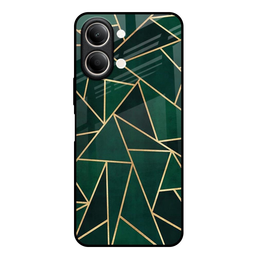 Abstract Green Vivo Y21 5G Glass Back Cover Online
