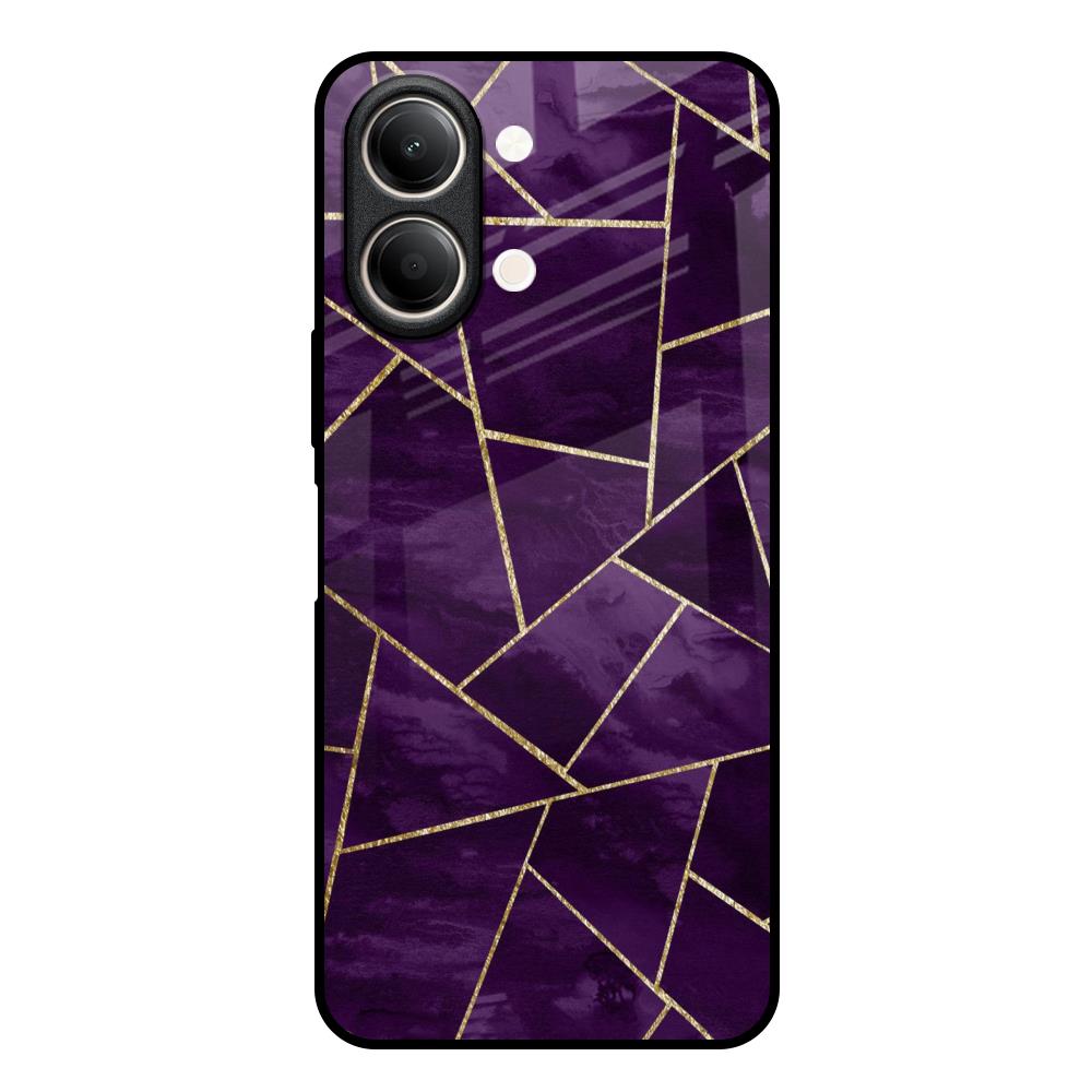 Geometric Purple Vivo Y21 5G Glass Back Cover Online