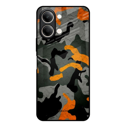 Camouflage Orange Vivo Y21 5G Glass Back Cover Online