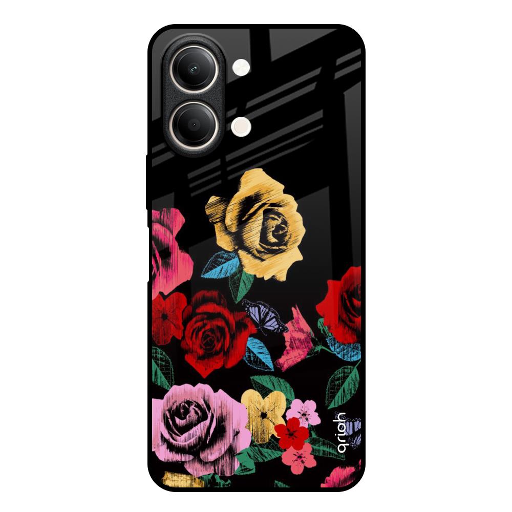 Floral Decorative Vivo Y21 5G Glass Back Cover Online