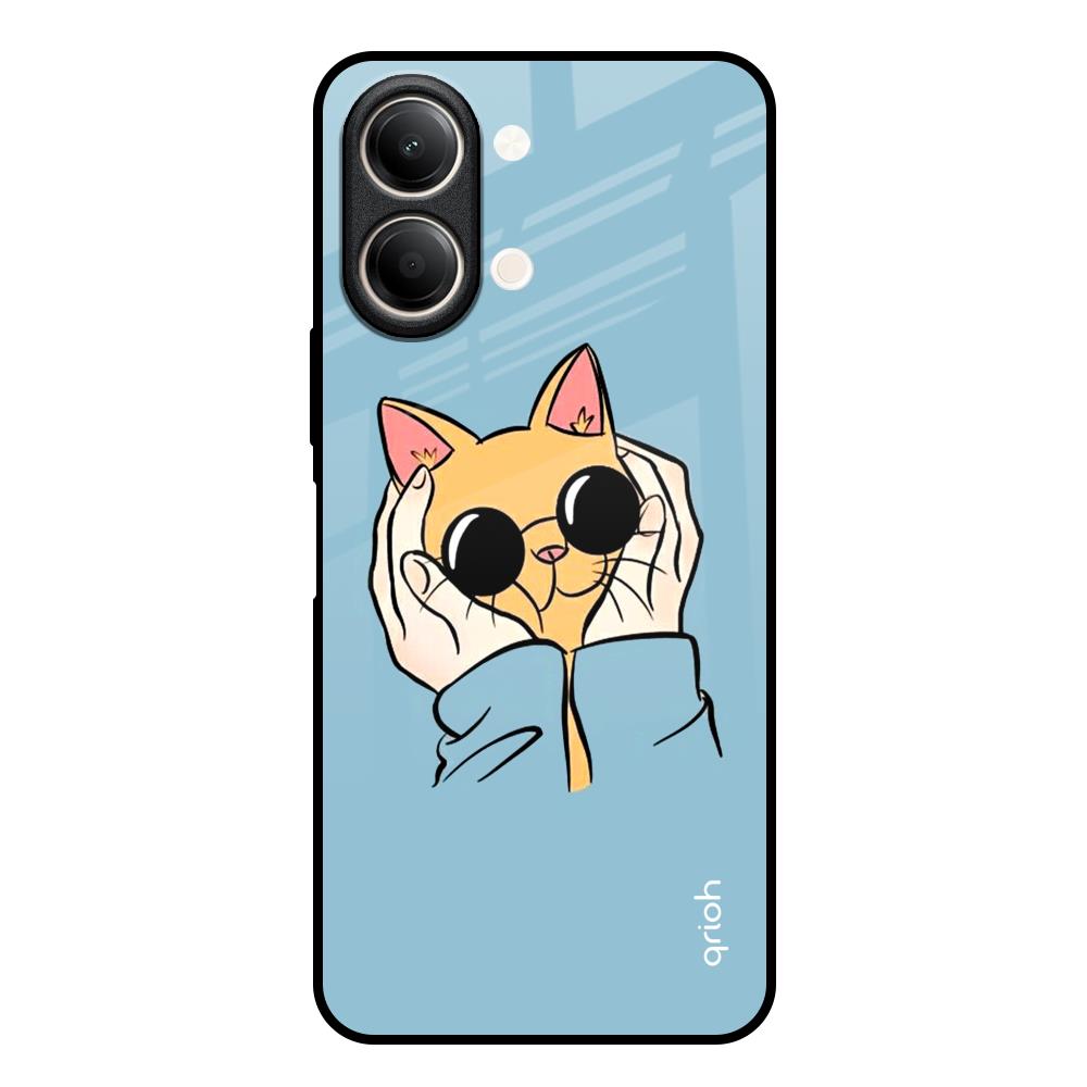 Adorable Cute Kitty Vivo Y21 5G Glass Back Cover Online