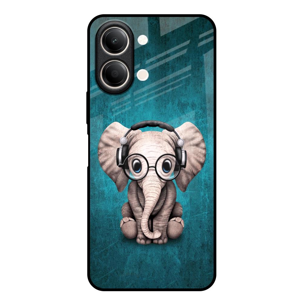 Adorable Baby Elephant Vivo Y21 5G Glass Back Cover Online