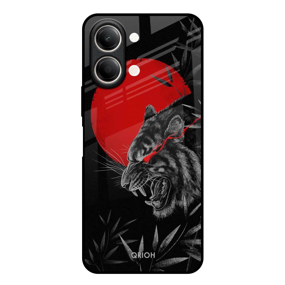 Red Moon Tiger Vivo Y21 5G Glass Back Cover Online