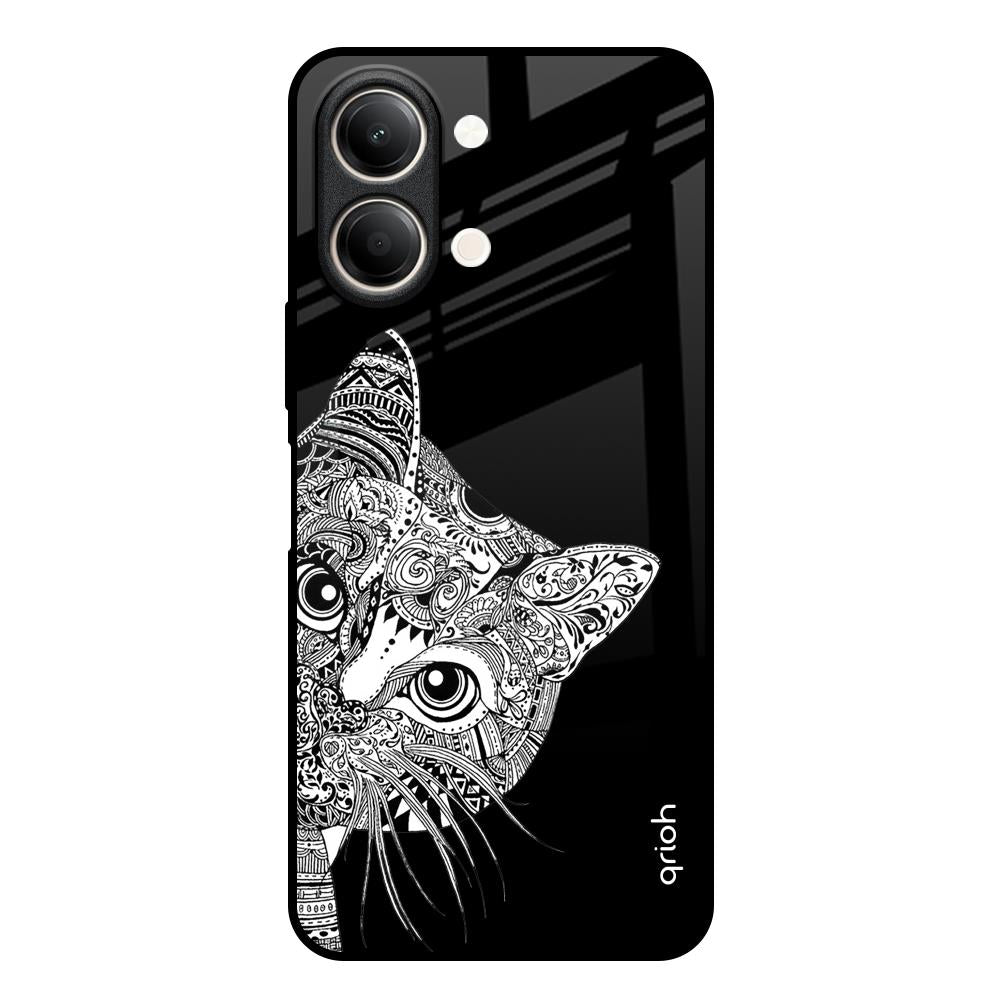 Kitten Mandala Vivo Y21 5G Glass Back Cover Online