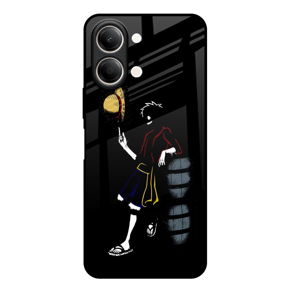Luffy Line Art Vivo Y21 5G Glass Back Cover Online