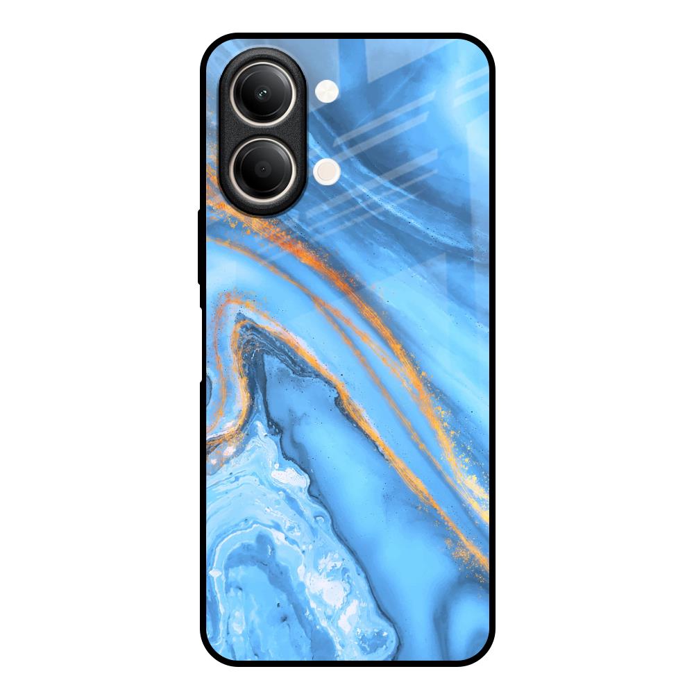 Vibrant Blue Marble Vivo Y21 5G Glass Back Cover Online