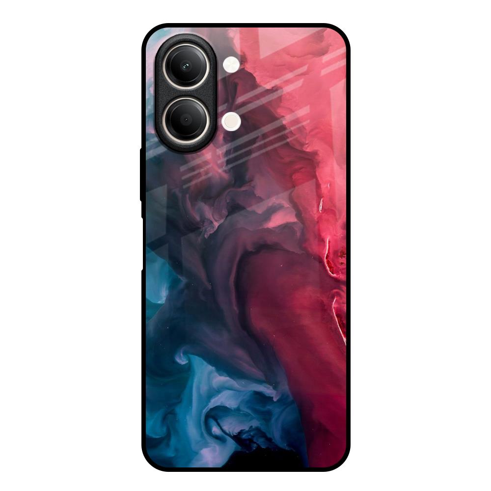Blue & Red Smoke Vivo Y21 5G Glass Back Cover Online