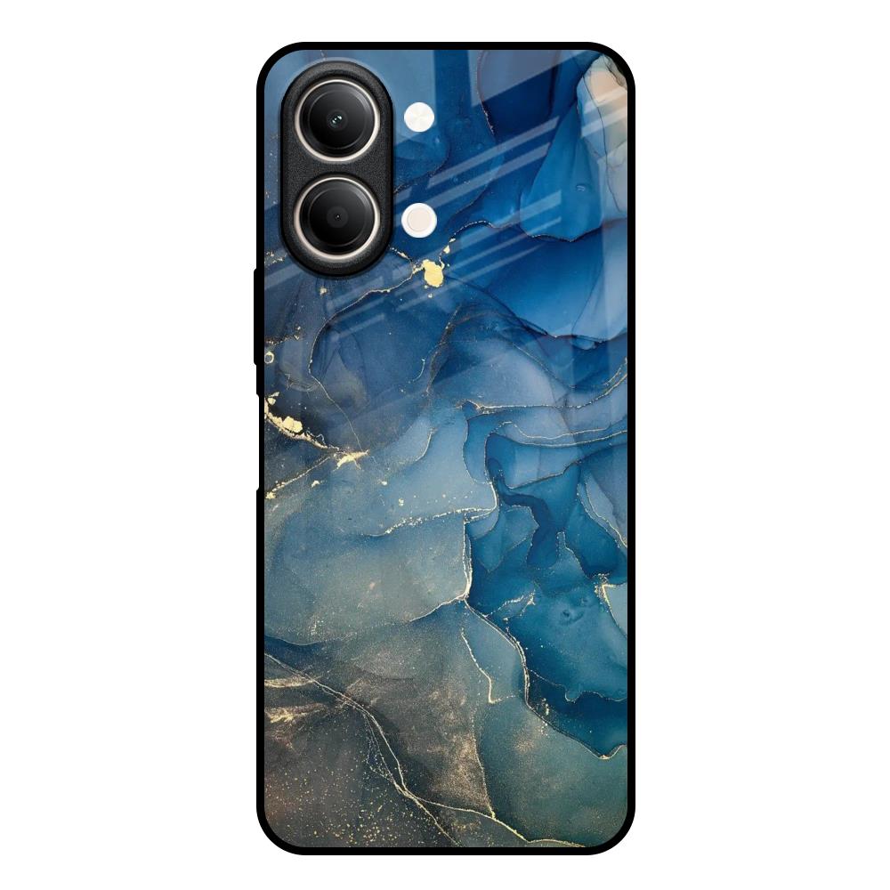 Blue Cool Marble Vivo Y21 5G Glass Back Cover Online