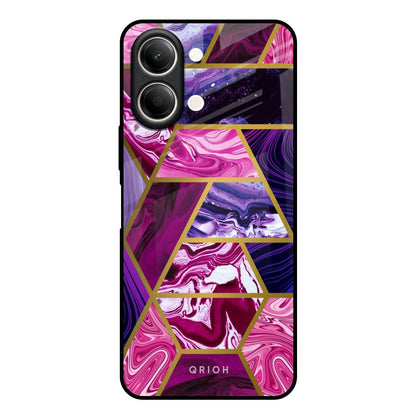 Electroplated Geometric Marble Vivo Y21 5G Glass Back Cover Online