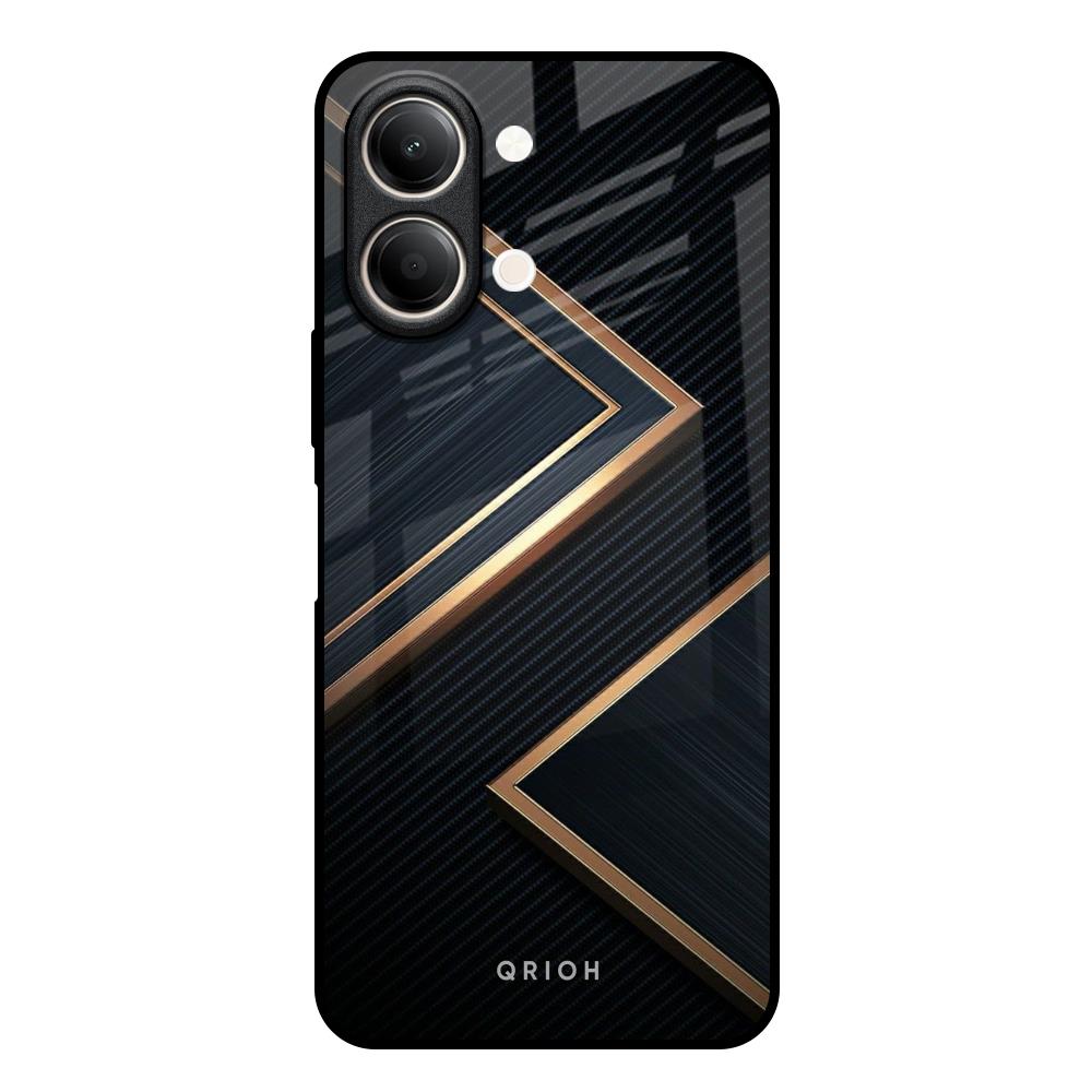 Sleek Golden & Navy Vivo Y21 5G Glass Back Cover Online