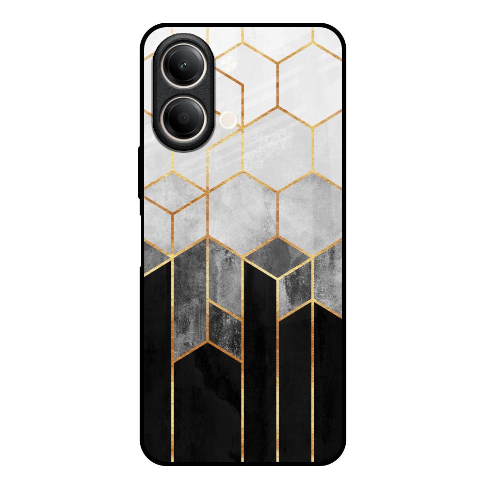 Tricolor Pattern Vivo Y21 5G Glass Back Cover Online