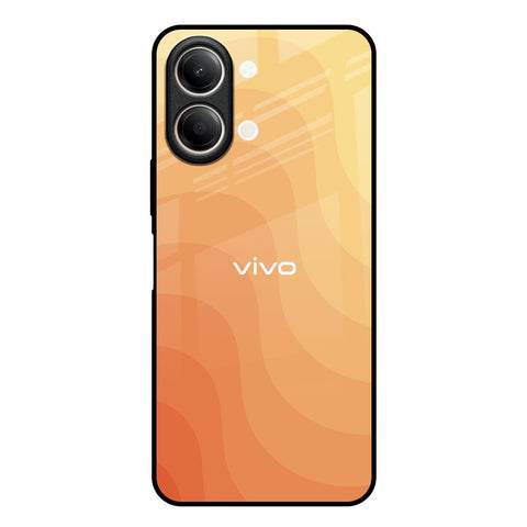 Orange Curve Pattern Vivo Y21 5G Glass Back Cover Online